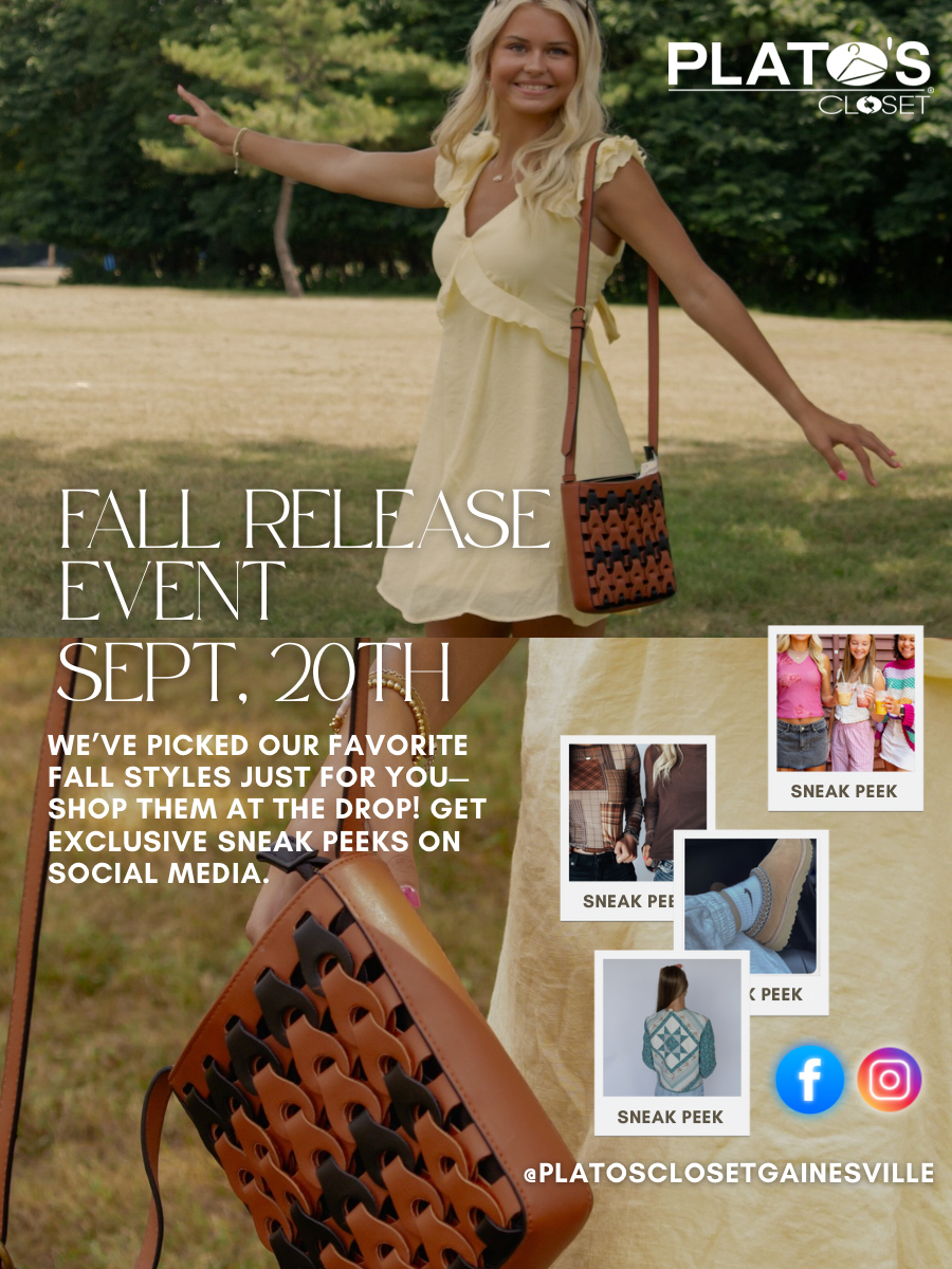 Fall fashion is dropping at Plato’s Closet September 20th! Shop fresh arrivals in boots, flannels, denim, long dresses, and more. All your favorite brands at up to 70% off retail. Don’t miss our biggest drop of the season styles this good won’t last long! Fall is here and we are ready!